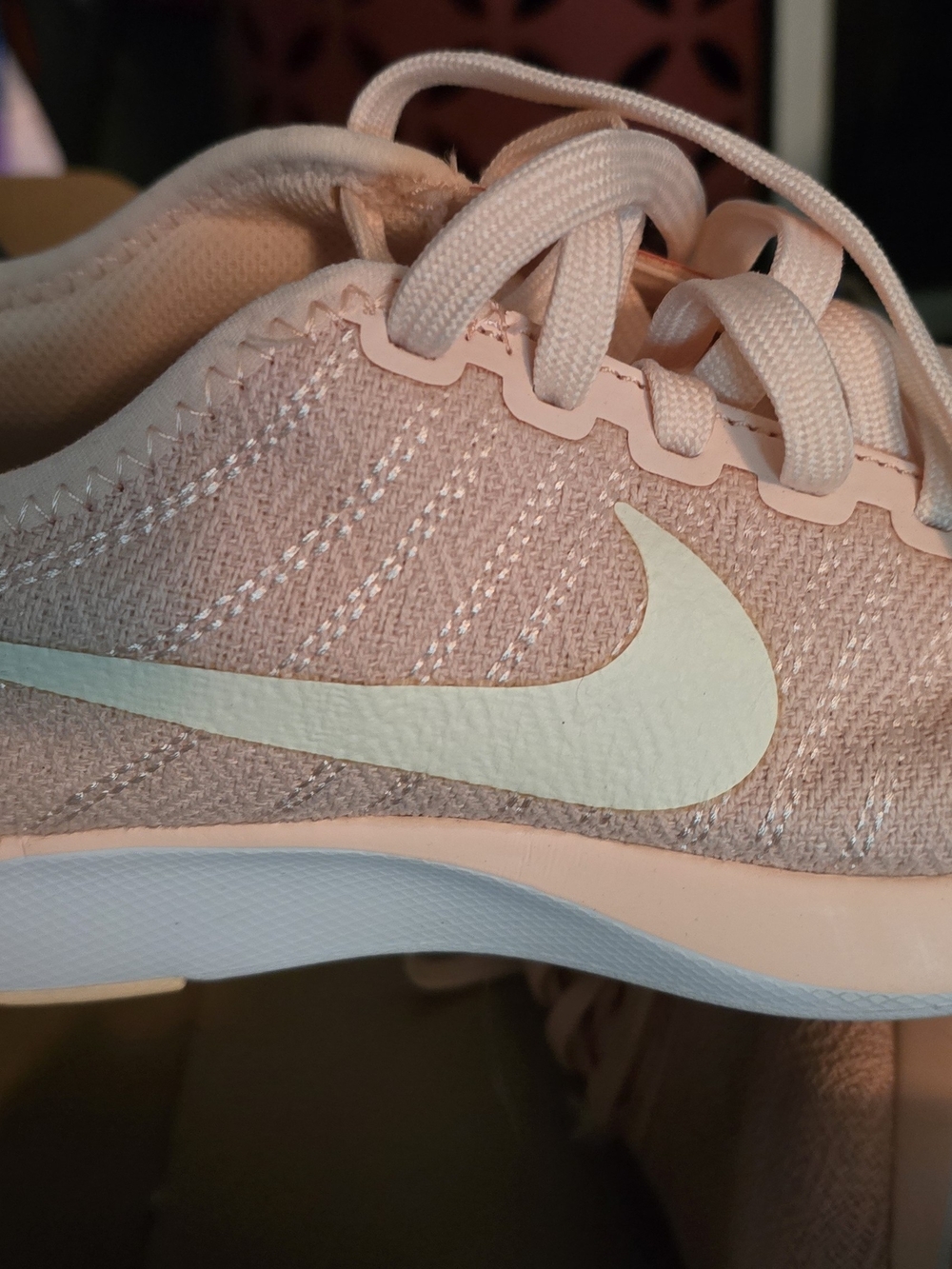 Nike Women's Pink Running Shoes with White Swoosh